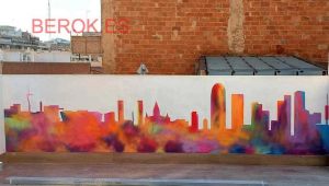 graffiti mural skyline colorines